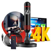 Antena Interna Para Tv Digital Amplificada 1080 Hdtv 4k Cabo 3m - Bidaltech