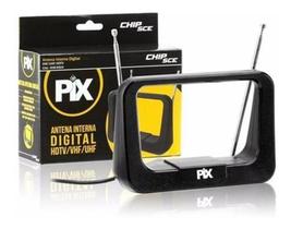 Antena Interna Uhf/vhf Hdtv Digital Plug 90º 5db A 7db - Pix