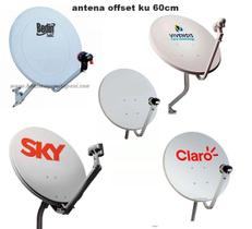 Antena mini Parabólica Claro Tv 60cm+LNBF Simples - vivensis
