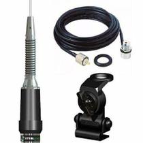 Antena móvel 1/4 de onda com mola c/ cabo e conector