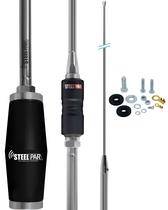 Antena Móvel Bobinada Caminhão Radio Amador Px Argentina Inox 1,63 metros 200W Base Preta Steelpar Antena Móvel Bobinada Caminhão Radio Amador Px Argentina Inox 1,63 metros 200W Base Preta Steelpar