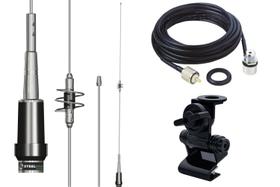 Antena Móvel Dual Band 86cm Ap0191 Cabo 5,5 Metros Com Conectores Suporte Bi-articulado Para Porta Malas Hatch Sedan