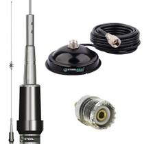 Antena Móvel Dual Band Ap0191 Suporte Magnético Forte Com Cabo 5,5 Metros Adaptador Baofeng