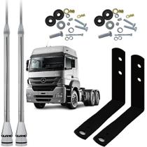 Antena Móvel Inox 2,70 metros Alongador 60cm Suporte Dianteiro Mercedes Benz Axor Kit Parafusos Anti-Furto Antena Móvel Inox 2,70 metros Alongador 60cm Suporte Dianteiro Mercedes Benz Axor Kit Parafusos Anti-Furto