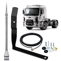 Antena Móvel Maria Mole Px 2,70 metros Alongador Inox 60cm Cabo 5,5 metros Suporte Dianteiro Lado Carona Ford Cargo