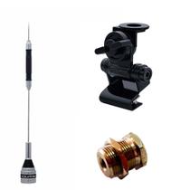 Antena Móvel PX Bobina no Centro 67cm B-2050 + Suporte Bi-Articulado Porta Malas Sedan Hatch + Parafuso para Fixação