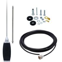 Antena Móvel Px Inox 1,40mts Mini Maria Mole B-2005p Alongador 25cm Cabo 5,5m