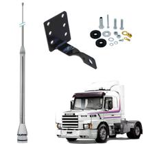 Antena Móvel Px Inox 2,70 metros Alongador 60cm Suporte Dianteiro Scania Capô 112 113h Parafusos Anti-Furto Antena Móvel Px Inox 2,70 metros Alongador 60cm Suporte Dianteiro Scania Capô 112 113h Parafusos Anti-Furto