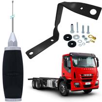 Antena Móvel PX Maria Mole Inox 2,70 metros Suporte Dianteiro Iveco Tector Lado Motorista Parafusos Anti-Furto