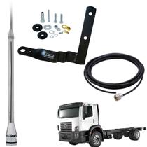 Antena Móvel PX Marinox 2,70 metros Alongador 60cm + Suporte Dianteiro Vokswagen Constellation Motorista + Cabo 5,5 Metros