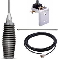 Antena Móvel PX Marinox Bobina na Base 2,70 Metros Radio Amador B-2003 Cabo Coaxial 5,5 metros Suporte Universal Prolongador 60cm Inox