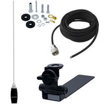 Antena Móvel PX Marinox Mini Maria Mole 1,40 metros B-2005p + Suporte Bi-Articulado Caminhonete Carroceria + Cabo Coaxial 5,5 Metros