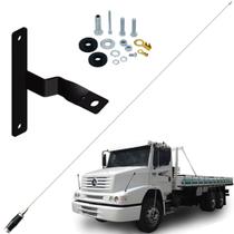 Antena Móvel Px Mini Maria Mole 1,40 metros Suporte Dianteiro Lado Carona Mercedes Benz Bicudo Parafusos Anti-Furto