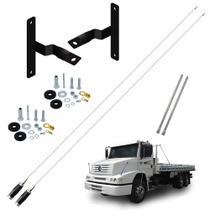 Antena Móvel Px Mini Maria Mole Inox 1,40 metros Mercedes Benz Bicudo Alongador 25cm Parafusos Anti-Furto