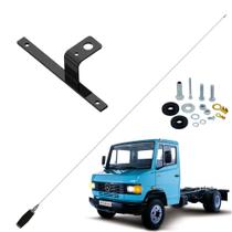 Antena Móvel Px Mini Maria Mole Inox 1,40 metros Suporte Dianteiro Capô Lado Esquerdo Motorista Mercedes 3/4 Mercedinho 709 710 Parafusos Anti-Furto