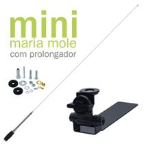 Antena Móvel Px Mini Maria Mole Inox 1,40m Alongador Suporte Adaptável Caminhonete Parafusos Anti-Furto