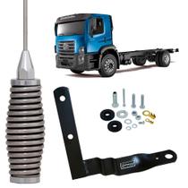 Antena Móvel Px Mola Inox 2,70 metros Suporte Dianteiro Volkswagen Constellation Parafusos Anti-Furto
