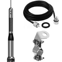 Antena Móvel Slim Bold Px Com Mola 1,54mts Ap8690 Suporte Tubular Cromado Ap3744 Cabo Com Conectores 5,5 Metros