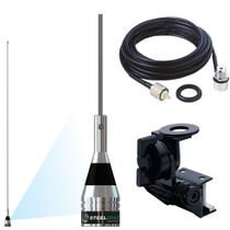 Antena Móvel Vhf 1/4 108-900mhz 100w 71cm Aviação AP8186 Suporte Bi-Articulado Calha Cabo 5,5m