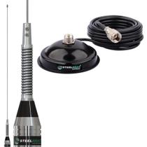Antena Móvel VHF 184 de Onda 62cm Mola na Base Ap4186 + Suporte Magnético com Cabo 5,5 Metros Ap2075 Steelbras Antena Móvel VHF 184 de Onda 62cm Mola na Base Ap4186 + Suporte Magnético com Cabo 5,5 Metros Ap2075 Steelbras