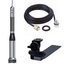 Antena Móvel Vhf 5/8 de Onda 1,34 metros Slim Bold Suporte Bi-Articulado Caminhonete Cabo 3,5 metros com Conectores Antena Móvel Vhf 5/8 de Onda 1,34 metros Slim Bold Suporte Bi-Articulado Caminhonete Cabo 3,5 metros com Conectores