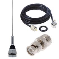 Antena Móvel Vhf M-300C Cabo 5,5 metros Adaptador Bnc Macho Uhf Fêmea Icom Yaesu Vertex Antena Móvel Vhf M-300C Cabo 5,5 metros Adaptador Bnc Macho Uhf Fêmea Icom Yaesu Vertex