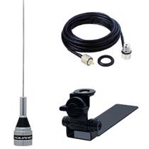 Antena Móvel Vhf M-300c Suporte Caminhonete Cabo Coaxial com Conectores 5,5 metros