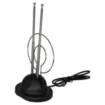 Antena para TV com Hastes Duplas UHF VHF Interna Ajustável Alta Recepção Sinal Digital e Analógico Fácil Instalação