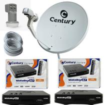Antena Parabolica 60cm C/ 2 Midiabox b7 Ku Duplo E Cabos