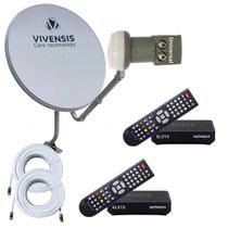 Antena Parabólica Banda KU + 02 Receptores ELSYS SATMAX 6