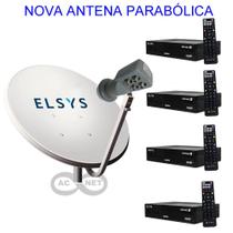 Antena Parabólica Banda KU + 04 Receptores ELSYS SATMAX 5