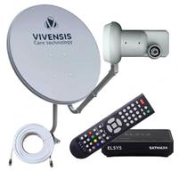 Antena Parabólica Banda KU com 01 Receptor ELSYS SATMAX 6