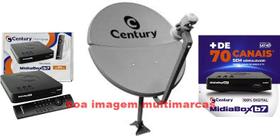 Antena Parabólica Bipatida Century 60cm 2 Recepitores Digital Century Midia Box B7