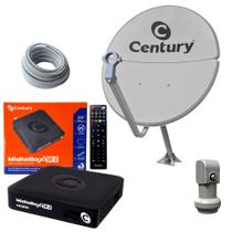 Antena Parabólica Century 60cm Banda Ku Receptor Midiabox SE2 Century Kit Completo Antena Parabólica Century 60cm Banda Ku Receptor Midiabox SE2 Century Kit Completo