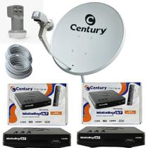 Antena Parabolica Century 60cm C/ 2 Midiabox B7 Ku Duplo