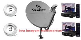 Antena Parabólica Century Bipartida 60cm 2 Recepitores Digital SatHd Visiontec VT1000