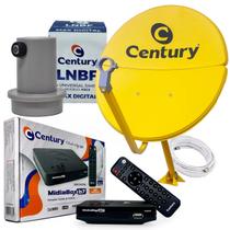 Antena Parabólica Century Original Amarela Bipartida Ku Midia 60cm Box + Midiabox B7 Completo Com LNBF