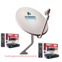 Antena Parabólica Digital 60cm + 2 Recepitores Bedin Sat BS9900