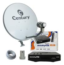 Antena Parabólica Digital Banda Ku 5g Midiabox B7 Century Com LNBF Cabo kit completo