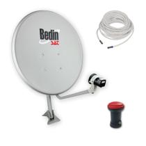 Antena Parabólica Digital Banda KU 60cm Alto Ganho com LNBF Single e Cabo 15m Antena Parabólica Digital Banda KU 60cm Alto Ganho com LNBF Single e Cabo 15m