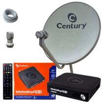 Antena Parabólica Digital Century 60cm Banda Ku, Midiabox SE2 Kit Completo Antena Parabólica Digital Century 60cm Banda Ku, Midiabox SE2 Kit Completo
