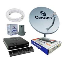 Antena Parabólica Ku Century 75cm Midiabox B7 Cabo Lnbf 5g