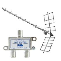 Antena proeletronic uhf digital yagi + divisor 1 para 2