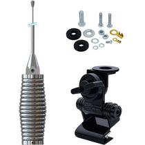 Antena Px Cromada Bobinada Maria Mole 2,70m Suporte Capô Porta Malas Parafusos Fixação Antena Px Cromada Bobinada Maria Mole 2,70m Suporte Capô Porta Malas Parafusos Fixação