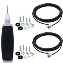Antena PX Inox 2,70 Metros B-2003P + 2 Cabo Coaxial 5,5 Metros B-3001 + 2 Kits de Parafusos Anti-Furto R-30