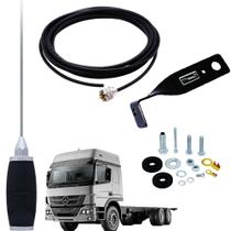 Antena Px Mini Maria Mole 1,4 Metros B-2005P Suporte Dianteiro Lado Carona Mercedes Benz Atego Cabo 5,5 Metros