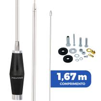 Antena Px Mini Maria Mole Inox 1,40m Alongador 25cm Parafusos Anti-furto