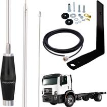 Antena Px Mini Maria Mole Inox 1,40m Alongador 60cm VW Constellation Carona Cabo 5,5m Parafusos