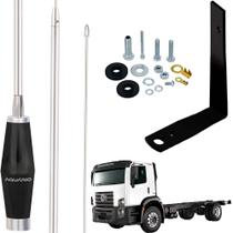 Antena Px Mini Maria Mole Inox 1,40m Alongador 60cm VW Constellation Carona Parafusos Anti-Furto