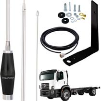 Antena Px Mini Maria Mole Inox 1,40m Alongador 60cm VW Constellation Motorista Cabo 5,5m Parafusos